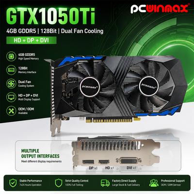PCWINMAX Geforce GTX 1050 Ti 4GB GDDR5 128Bit ゲーミンググラフィックカード HD出力付き OEM/ODM デスクトップコンピューター用 在庫あり